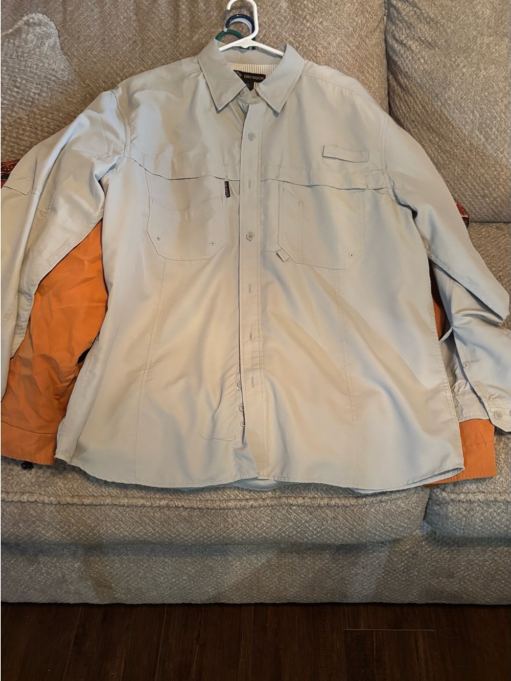 Dri-Duck XLMen's Light Gray & Orange Lightweight Shirt Jacket